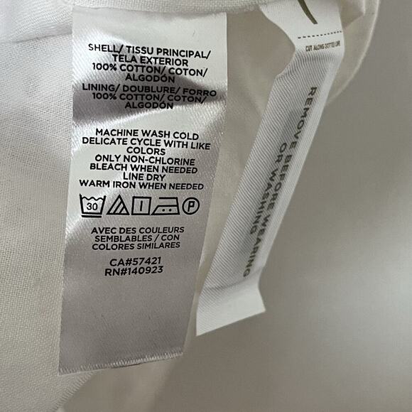 LOFT Cotton Eyelet Tiered Knee Length Dress Size S White Beachy Summer Romantic - Picture 9 of 9